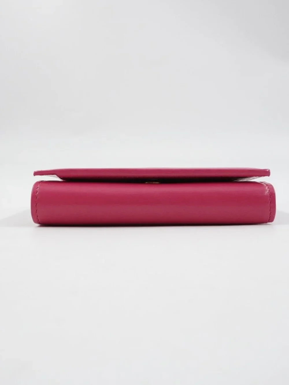 Saint Laurent Women's Trifold Wallet In Smooth Pink Leather With Gold Accents - Picture 3 of 15